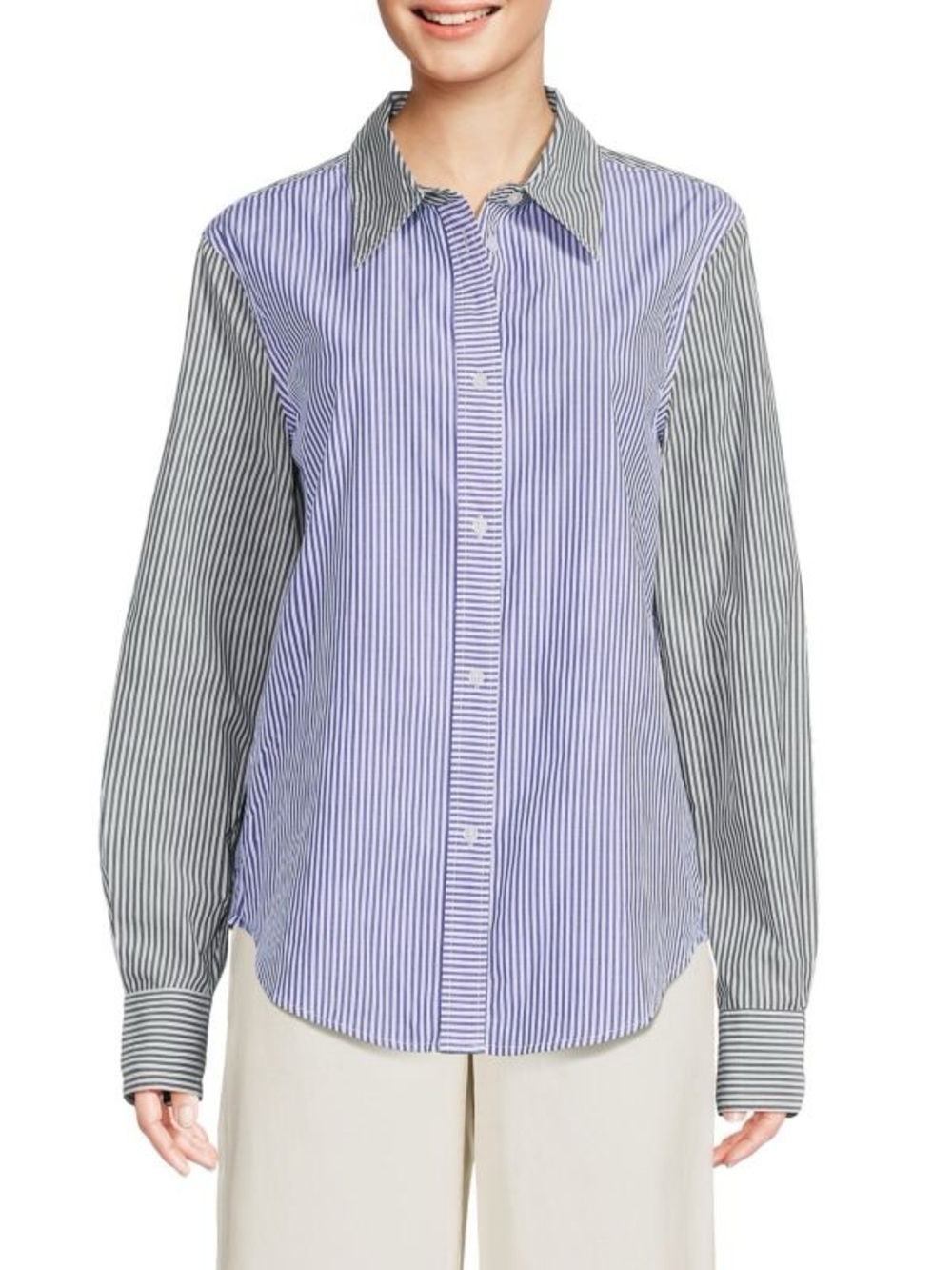 Solid & Striped Button Down Shirt Blue Green Stripes size XL